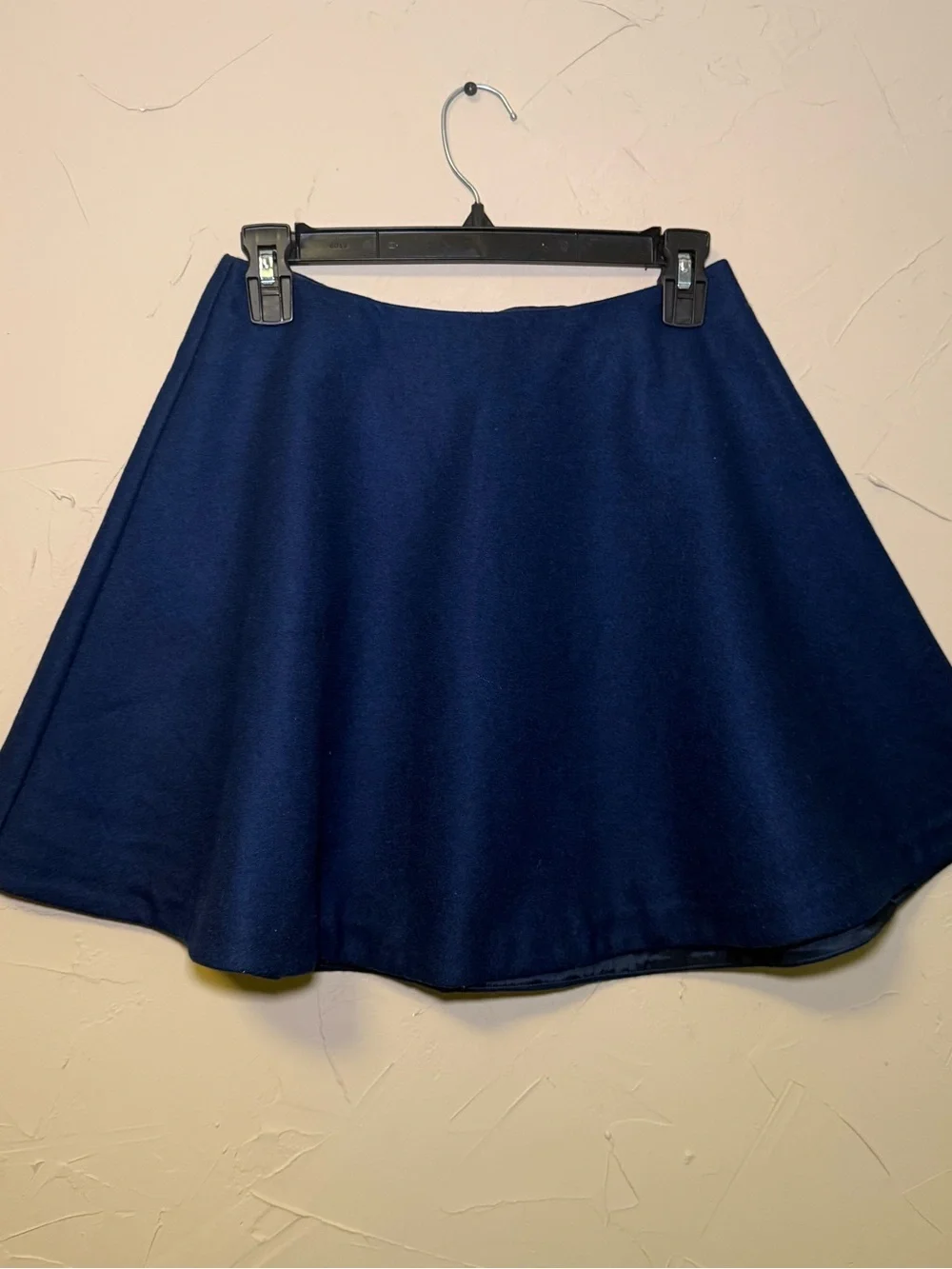 Kate Spade Saturday Navy Blue Wool Blend Skater Mini Skirt A-Line Flare Size 2